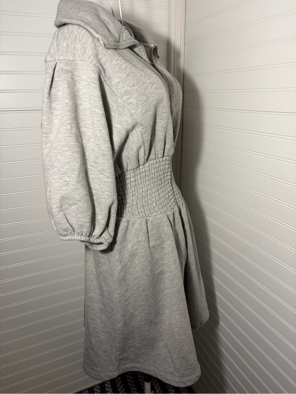 ✨Anthro’s Daily Ritual✨- Gray Heather Short Sleeve Zip-Smock Dress - SOLD OUT - Picture 7 of 11